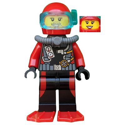Scuba Diver, Female, Red Flippers | cty0559