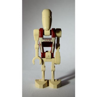 Droïde de combat de sécurité - Torse rouge foncé avec insigne et badge de poitrine beige, bras incliné et bras droit | sw0347