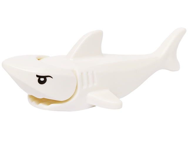 Shark with Rounded Nose and Debossed Gills with Black Eyes with Eyelids and White Partial Circle Glints Pattern | 14518c04pb01