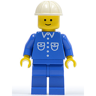 Shirt with 6 Buttons - Blue, Blue Legs, White Construction Helmet | but008