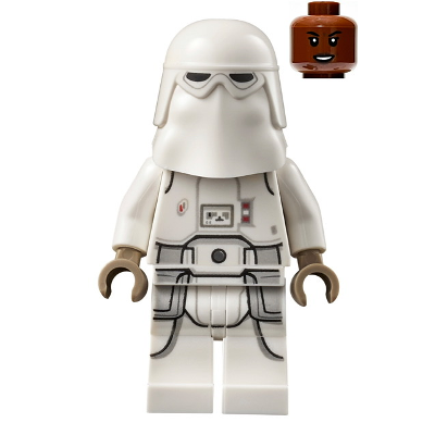 Snowtrooper - Female, Printed Legs, Dark Tan Hands, Reddish Brown Head, Open Mouth Smirk | sw1180