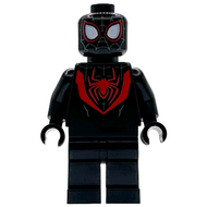 Spider-Man (Miles Morales) - Dark Bluish Gray Webbing on Head, Black Hands | sh1099