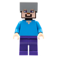 Steve (Nougat clair) - Jambes violet foncé, casque argent mat | min016