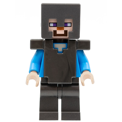 Steve (Nougat clair) - Jambes, casque et armure gris foncé perle | min098