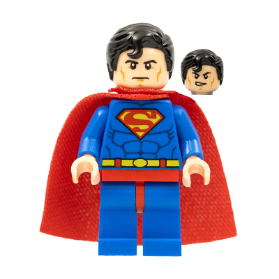Superman - Blue Suit, Spongy Cape, Hair with Front Curl, Frown / Lopsided Grin | sh0003a