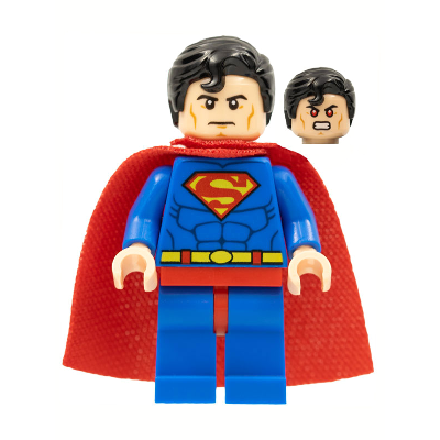 Superman - Blue Suit, Spongy Cape, Hair with Front Curl, Frown / Red Eyes | sh0156