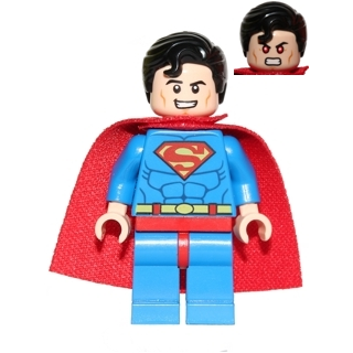 Superman - Blue Suit, Spongy Cape, Hair with Front Curl, Open Mouth / Red Eyes | sh0300