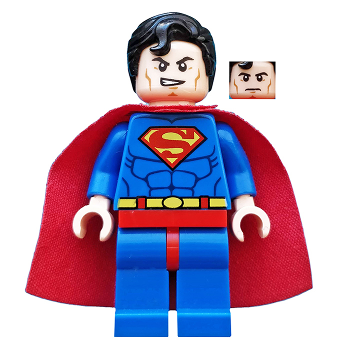 Superman - Blue Suit, Starched Fabric Cape, Frown / Lopsided Grin | sh0003