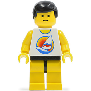 Surfboard on Ocean - Yellow Legs, Black Male Hair, Reissue Torso | par058a