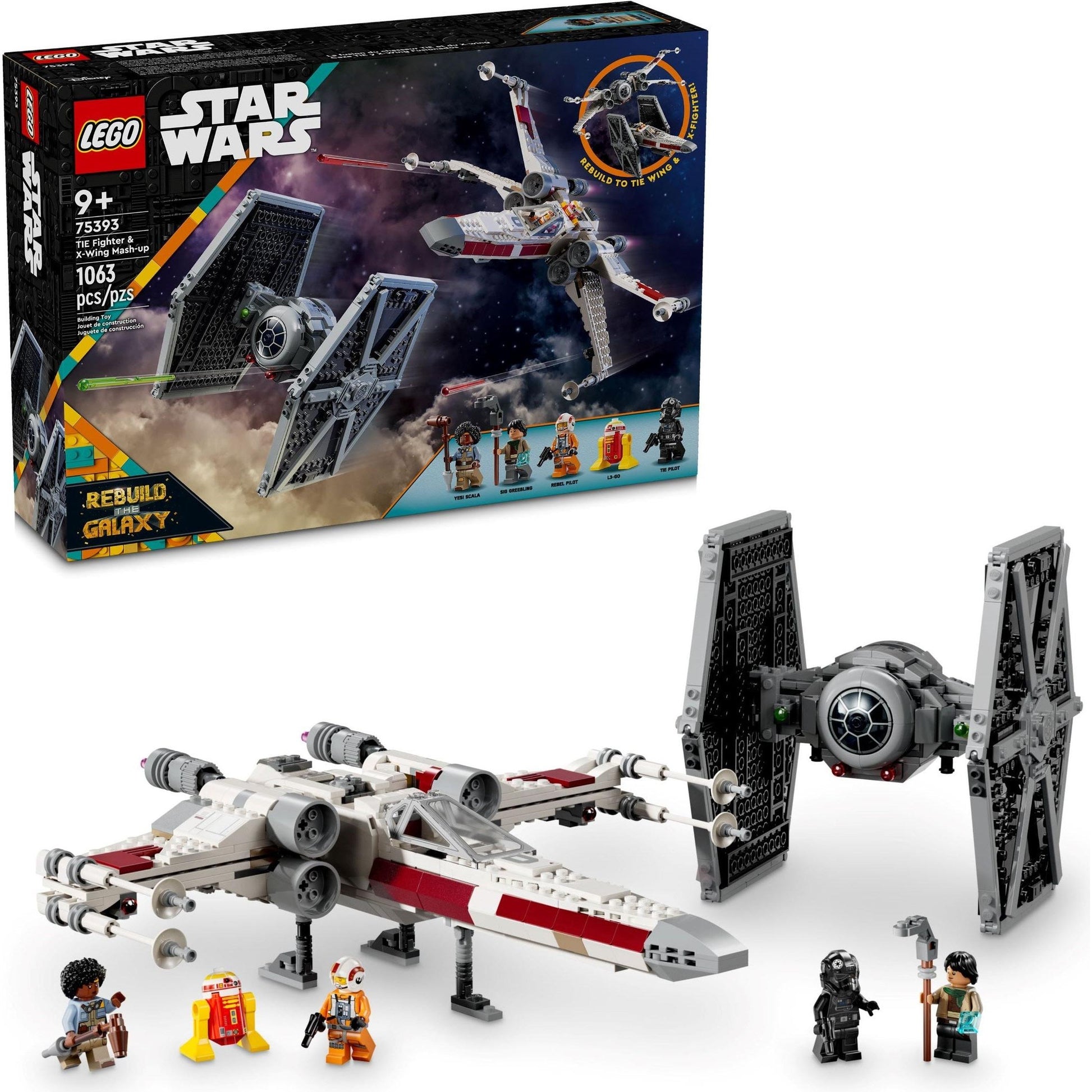 TIE Fighter & X-wing Mash-up | Star Wars | 75393