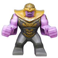 Thanos - Grande figurine, tenue gris bleu foncé avec armure dorée, casque or nacré | sh0576