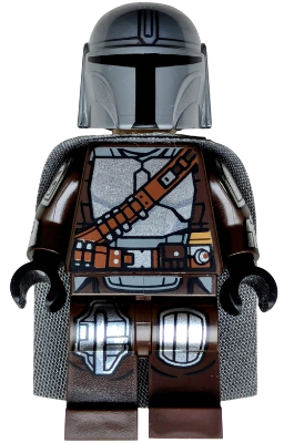 The Mandalorian / Din Djarin / 'Mando' - Silver Beskar Armor, Cape, Printed Head | sw1488