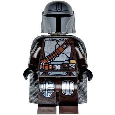 The Mandalorian / Din Djarin / 'Mando' - Silver Beskar Armor, Cape, Printed Head | sw1488