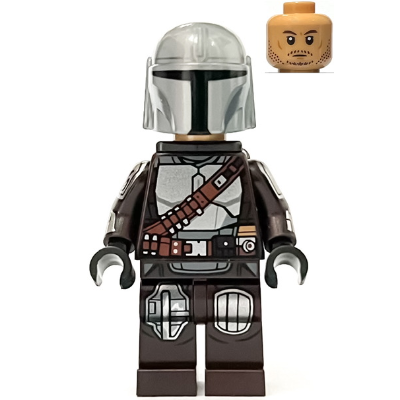 The Mandalorian / Din Djarin / 'Mando' - Silver Beskar Armor, Jet Pack, Helmet with Top Lines | sw1258