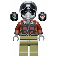 Vulture - Reddish Brown Bomber Jacket and Aviator Oxygen Mask | sh0775