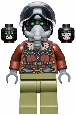 Vulture - Reddish Brown Bomber Jacket and Aviator Oxygen Mask | sh0775