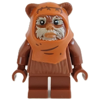 Wicket (Ewok), Molded Dark Orange Hood with Wrinkles | sw1435