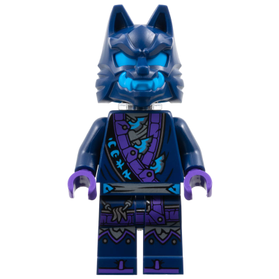 Wolf Mask Claw Warrior - Dark Blue and Dark Azure Mask, Neck Bracket | njo0869