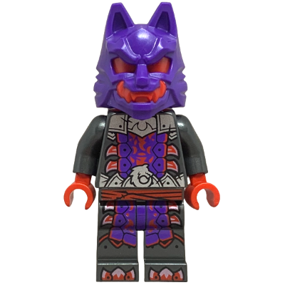 Wolf Mask Warrior - Dark Purple and Red Mask | njo0895