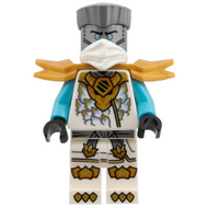 Zane - White Mask, Wide Pearl Gold Shoulder Armor | njo1033