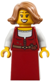 Medieval Seaside Market Baker - Female, Dark Red Dress, Medium Nougat Hair | adp179