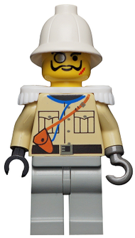 Lord Sam Sinister / Baron von Barron - Tan Shirt, Light Gray Legs, White Pith Helmet, White Epaulettes | adv039