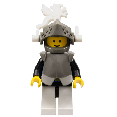 Breastplate - Armor over Blue, Dark Gray Helmet and Visor, White Dragon Plumes | cas167