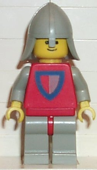 Classic - Knight, Shield Red/Gray, Light Gray Legs with Red Hips, Light Gray Neck-Protector | cas233