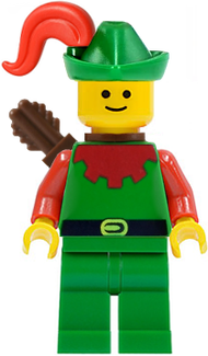 Forestman - Red, Green Hat, Red Plume, Quiver | cas323
