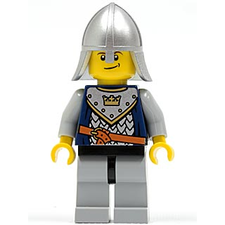 Fantasy Era - Crown Knight Scale Mail with Crown, Helmet with Neck Protector, Crooked Smile | cas382