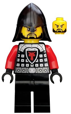 Castle - Dragon Knight Scale Mail with Dragon Shield and Shoulder Armor, Helmet with Neck Protector, Black Beard | cas525