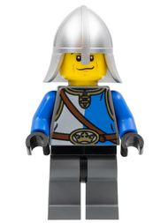 Castle - King's Knight Blue and White with Chest Strap and Crown Belt, Helmet with Neck Protector, Scared Face | cas530