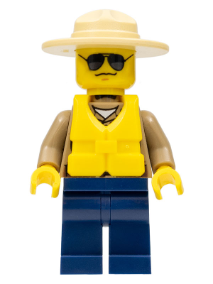 Forest Police - Dark Tan Shirt with Pockets, Dark Blue Legs, Campaign Hat, Black and Silver Sunglasses, Life Jacket Center Buckle | cty0306