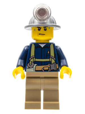 Miner - Shirt with Harness and Wrench, Dark Tan Legs, Mining Helmet, Sweat Drops | cty0311