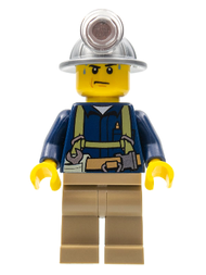 Miner - Shirt with Harness and Wrench, Dark Tan Legs, Mining Helmet, Sweat Drops | cty0311