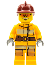 Fire - Bright Light Orange Fire Suit with Utility Belt, Dark Red Fire Helmet, Orange Sunglasses | cty0338