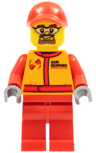 Monster Truck Mechanic, Racing Suit with Airborne Spoilers Logo, Red Cap with Hole, Safety Goggles | cty0387