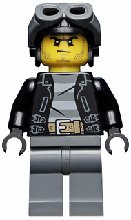 Police - City Bandit Male with Black Stubble and Aviator Cap | cty0456