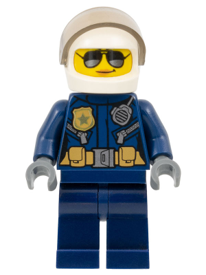 Police - City Helicopter Pilot Female, Silver Sunglasses | cty0739