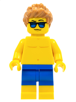 Baigneur - Maillot de bain bleu et lunettes de soleil pour homme | cty0760