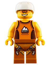 Rock Climber, Orange Tank Top, Dark Orange Legs with Clips, White Sports Helmet | cty0917