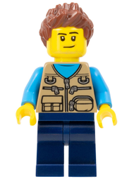 Camper Van Owner - Male, Dark Tan Vest over Dark Azure Shirt, Dark Blue Legs, Reddish Brown Spiked Hair, Stubble | cty1261