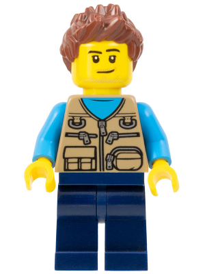 Camper Van Owner - Male, Dark Tan Vest over Dark Azure Shirt, Dark Blue Legs, Reddish Brown Spiked Hair, Stubble | cty1261