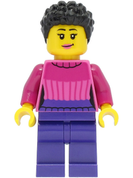 Car Driver - Female, Dark Pink Sweater, Dark Purple Legs, Black Hair | cty1463