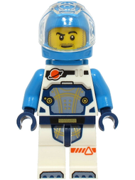 Astronaut - Male, White Spacesuit with Dark Azure Arms, Dark Azure Helmet, Trans-Clear Visor, Dark Azure Jet Pack, Stubble | cty1729