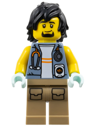 City Jungle Explorer - Sand Blue Jacket, Stethoscope, Dark Tan Legs, Black Hair | cty1776