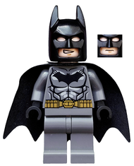 Batman - Dark Bluish Gray Suit, Gold Belt, Black Hands, Starched Cape | dim002