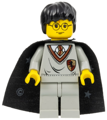 Harry Potter - Gryffindor Shield Torso, Light Gray Legs, Black Cape with Stars | hp005