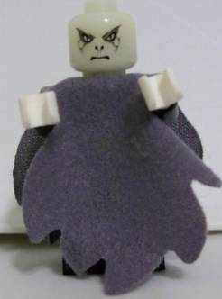 Lord Voldemort - Glow In Dark Opaque Head, Dark Bluish Gray Dementor Style Cape | hp069a
