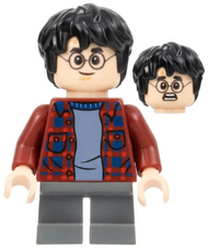 Harry Potter - Dark Red Plaid Flannel Shirt, Dark Bluish Gray Short Legs | hp143